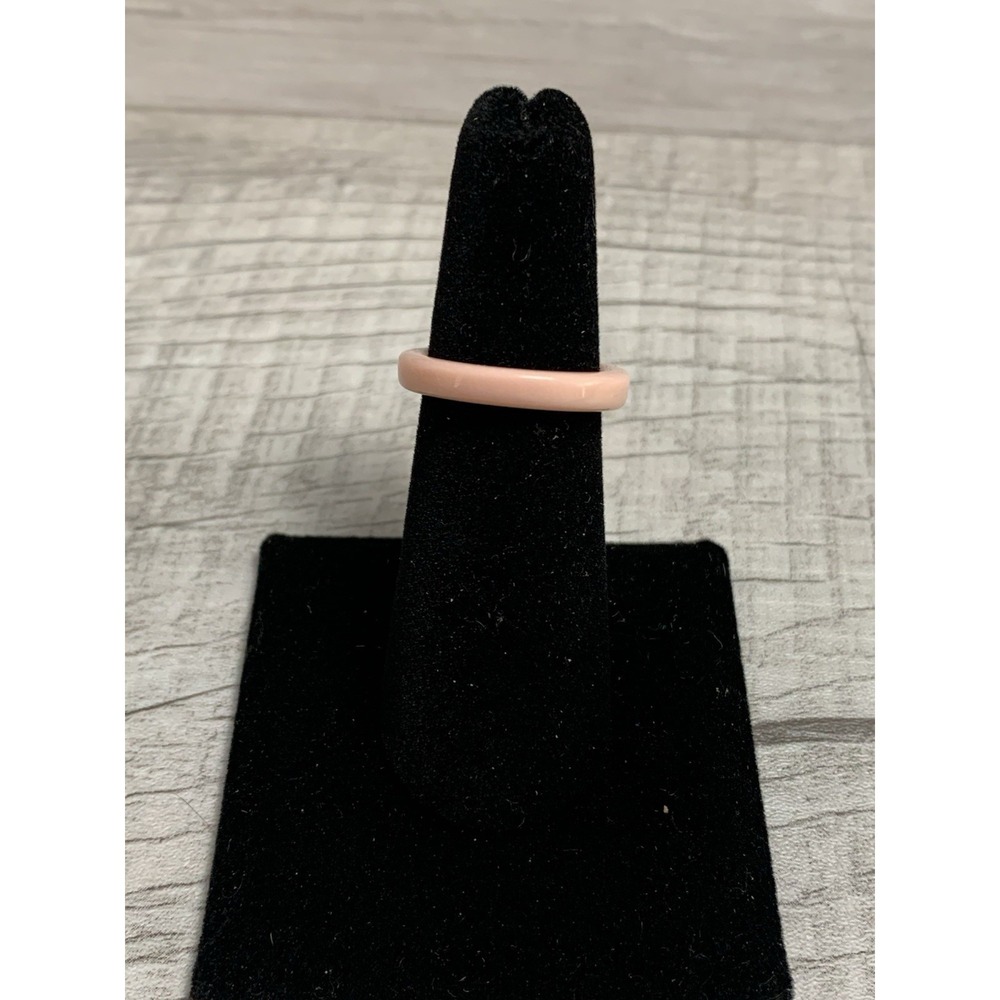 Colorful Acrylic Ring - Opaque Resin Band Round Ring Pink